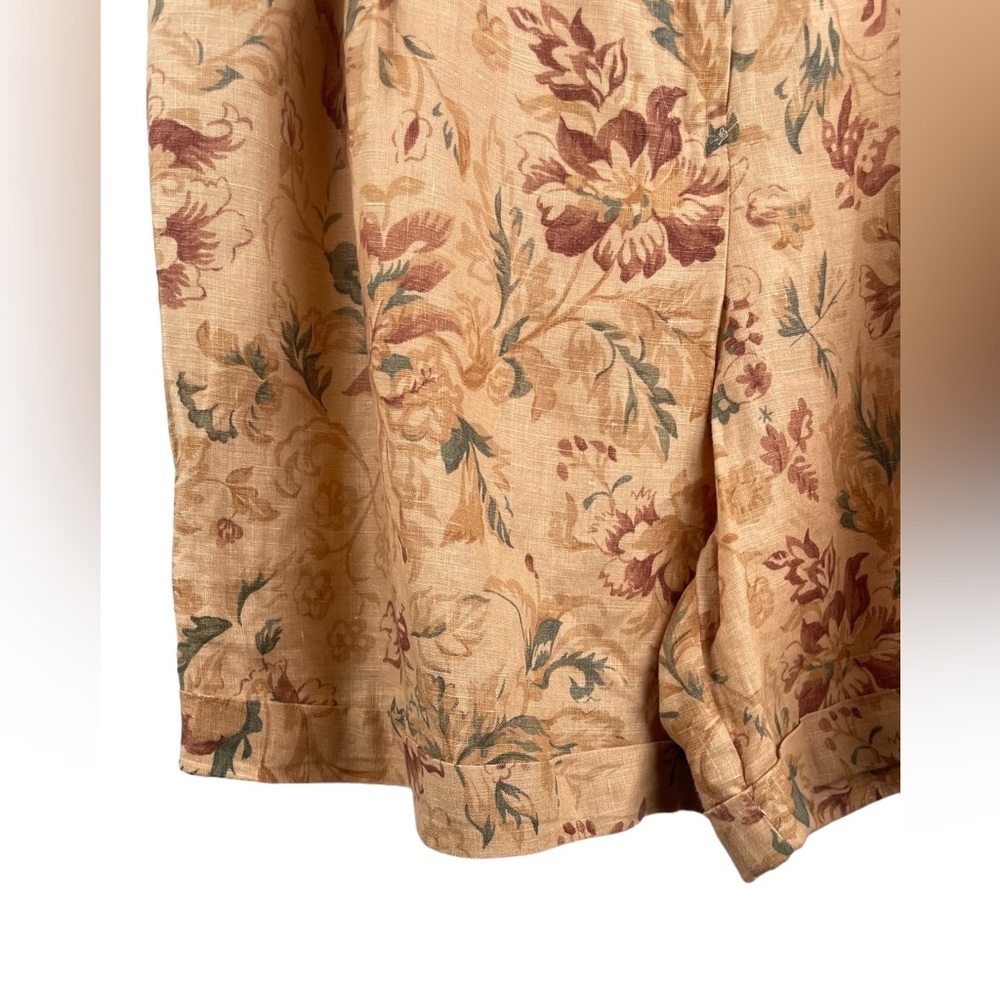 Ralph Lauren Floral Tan and Green High-Waist Bermuda Shorts - Picture 7 of 7
